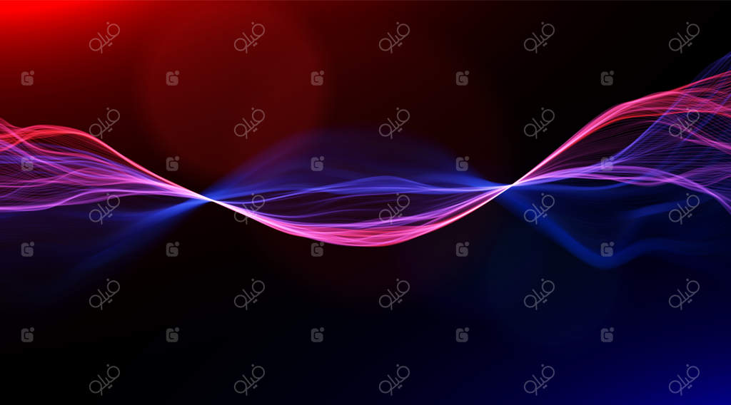 پس‌زمینه خطوط آبی و قرمز انتزاعی - موج پویا و جادویی - تصویرسازی برداری