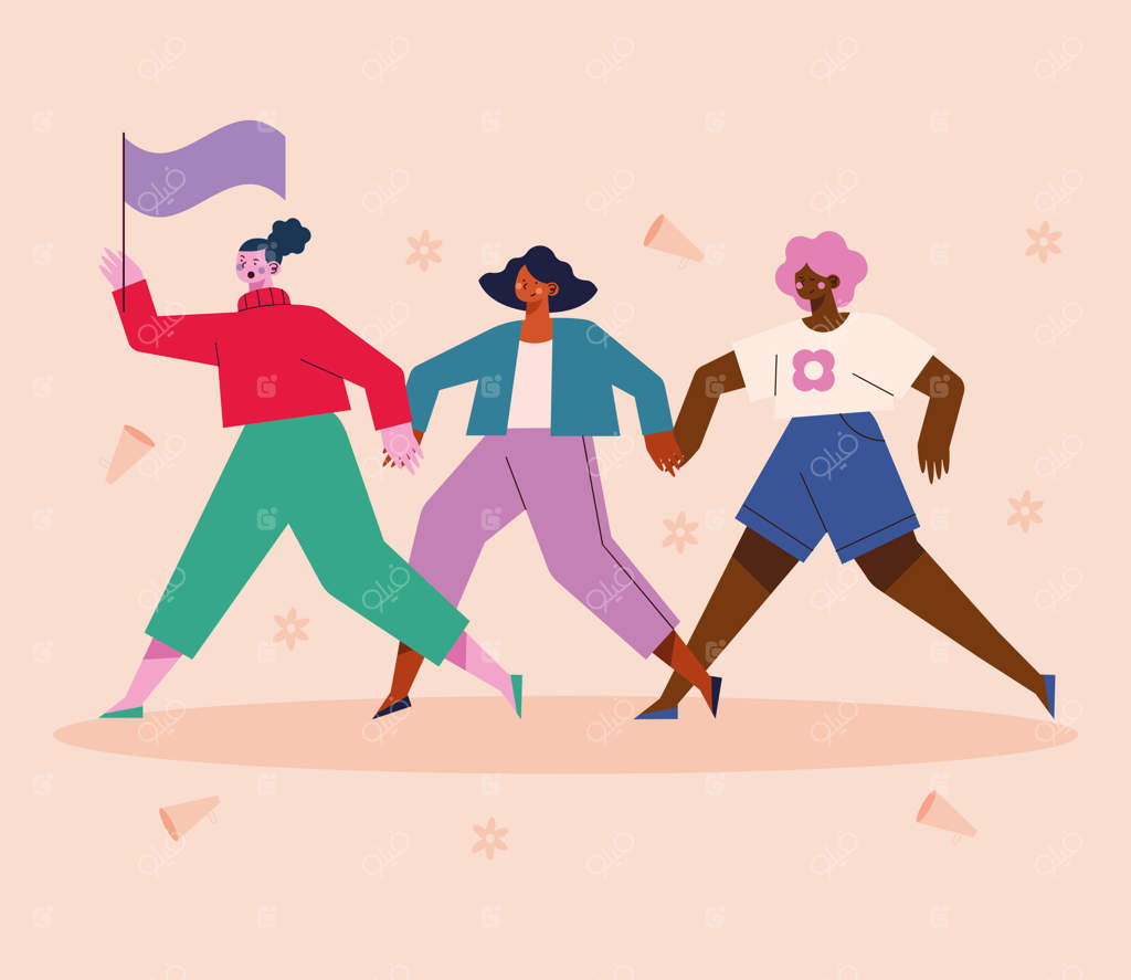 زنان آزاد با پرچم