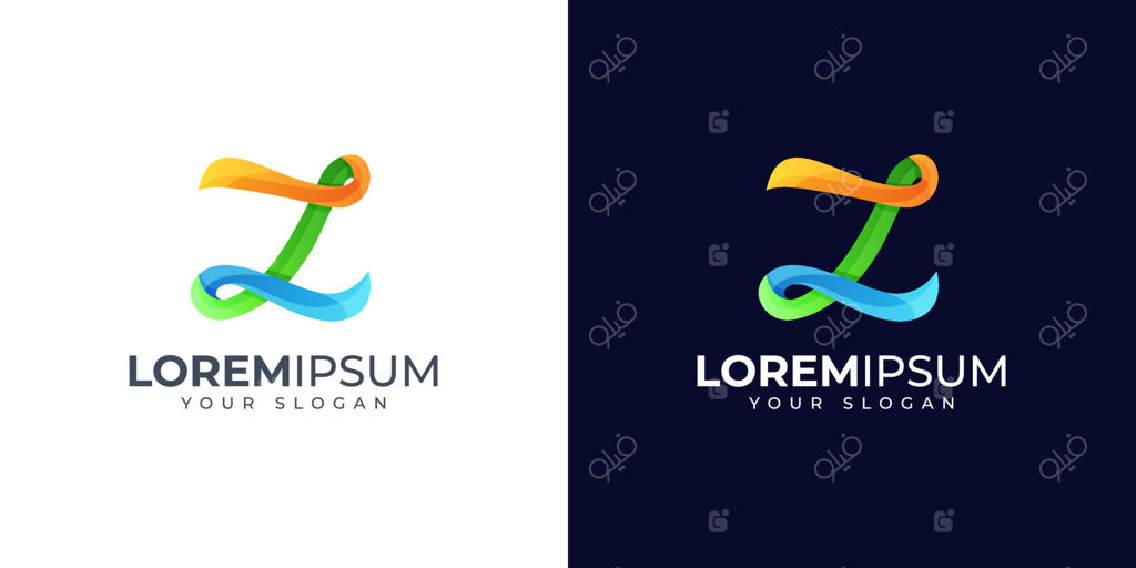 ایده طراحی لوگوی رنگارنگ حرف Z