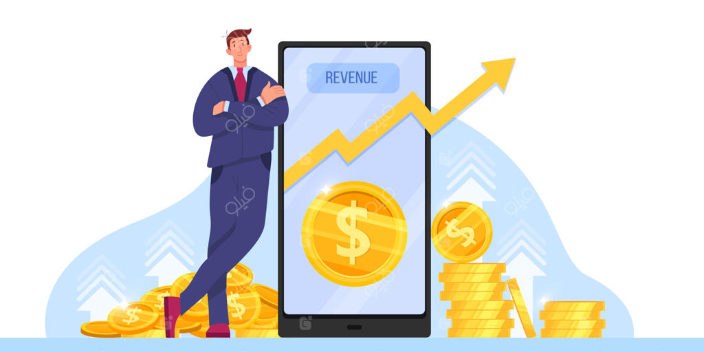 رشد درآمد، بازگشت سرمایه یا افزایش درآمد با میلیونر، گوشی هوشمند.