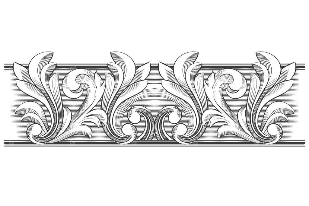 حاشیه تزئینی دست‌کشیده واقع‌گرایانه