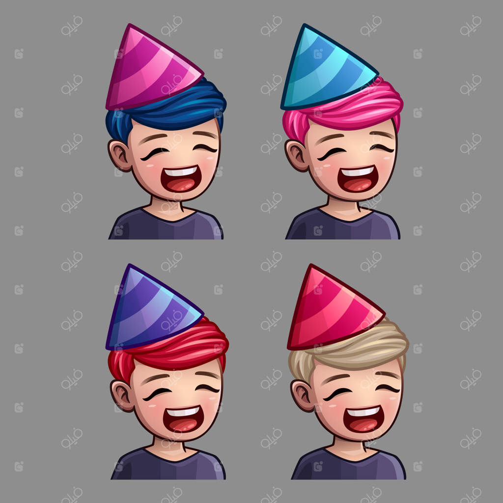 آیکون‌های احساسی شادی و جشن برای شبکه‌های اجتماعی و برچسب‌ها