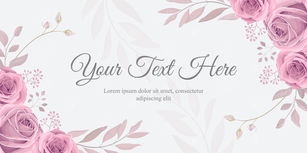 بنر گل‌دار شیک با گل‌های رز شکوفا