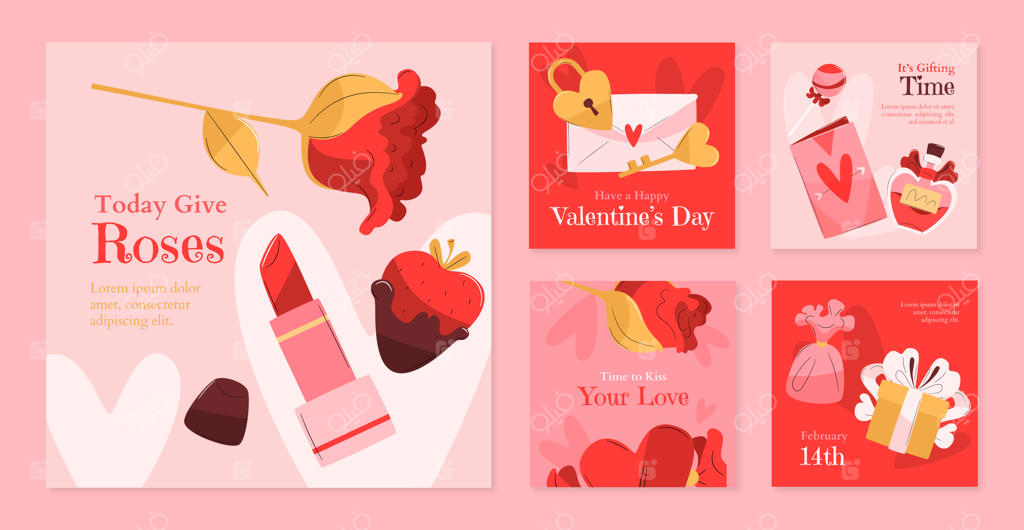 مجموعه پست‌های اینستاگرامی روز ولنتاین