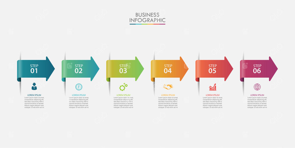 قالب اینفوگرافیک پیکانی