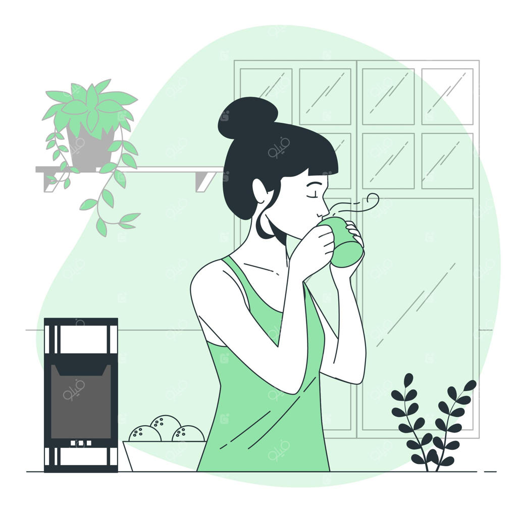 تصویرسازی مفهومی نوشیدنی داغ