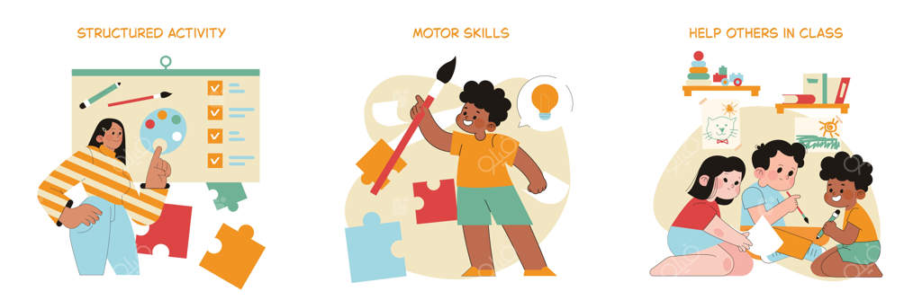 تصویرسازی برداری آموزش پیش‌دبستانی