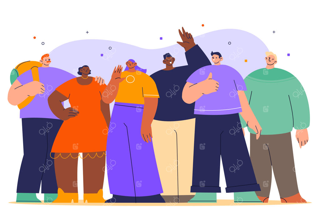 پس‌زمینه افراد بین‌المللی به‌صورت تخت