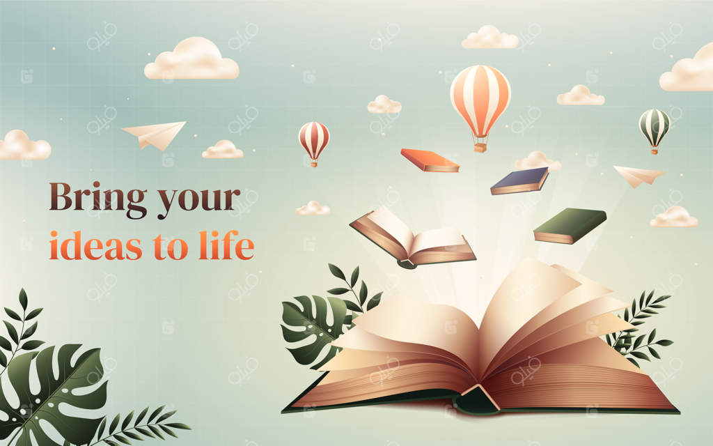 پس‌زمینه کتاب‌ها به سبک واقع‌گرایانه