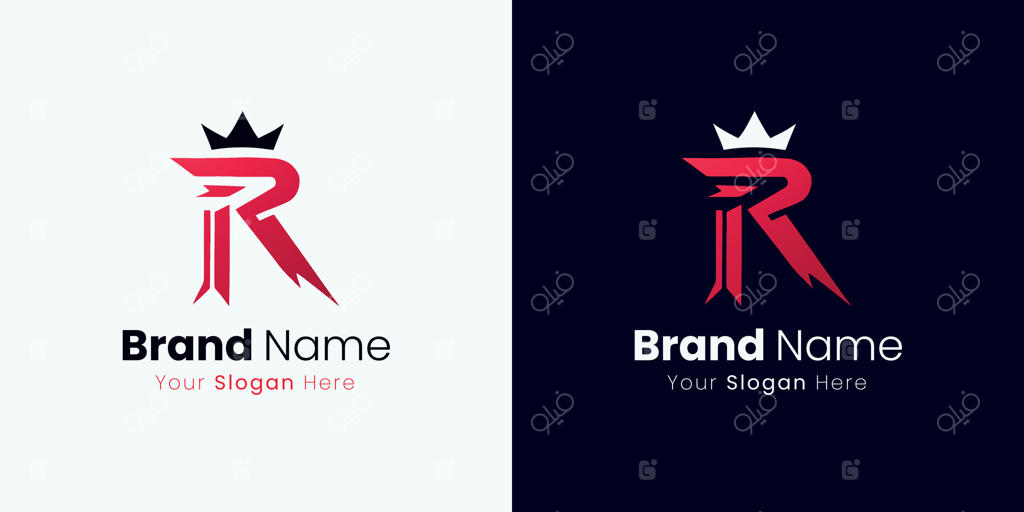 طراحی لوگو حرف R سلطنتی به رنگ قرمز برای شرکت و کسب‌وکار برندینگ