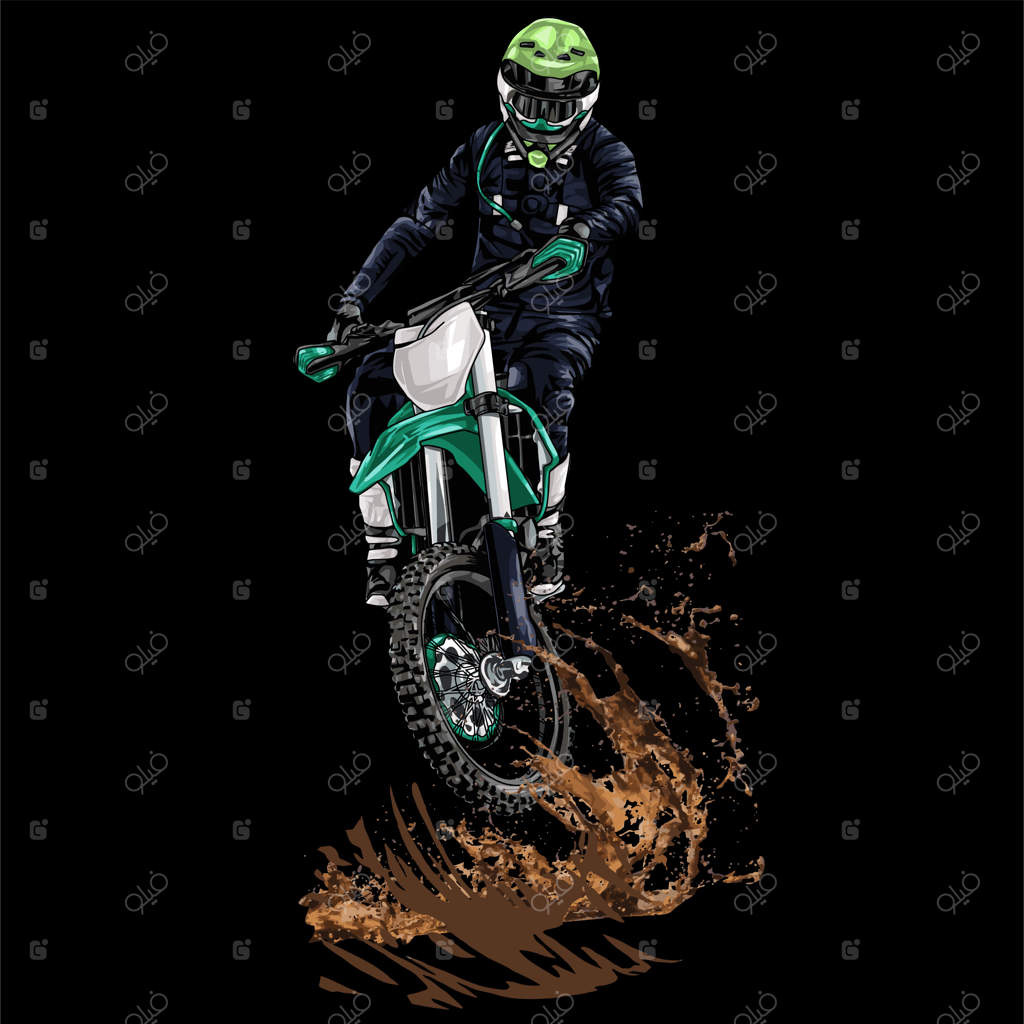 مسابقه خاکی بر روی پس زمینه سیاه برای پوستر و چاپ تی‌شرت