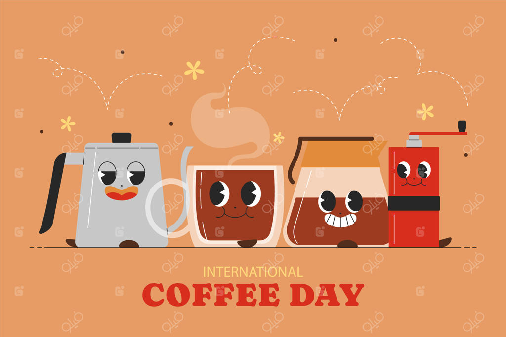 زمینه ساده برای جشن روز جهانی قهوه