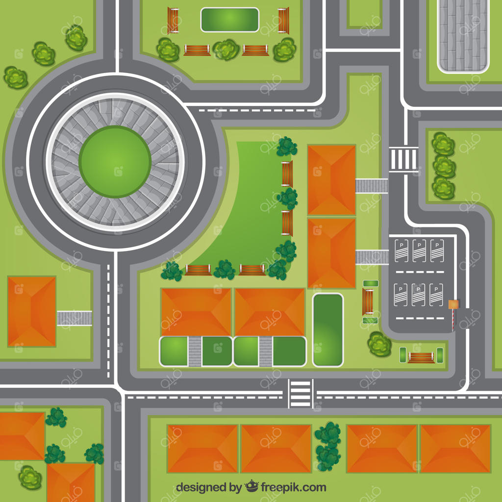 نقشه شهر از نمای بالا