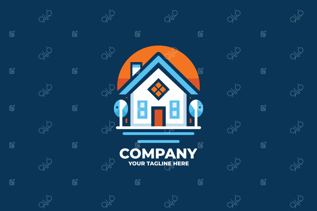 لوگوی نمادین خانه مینیمالیستی مدرن