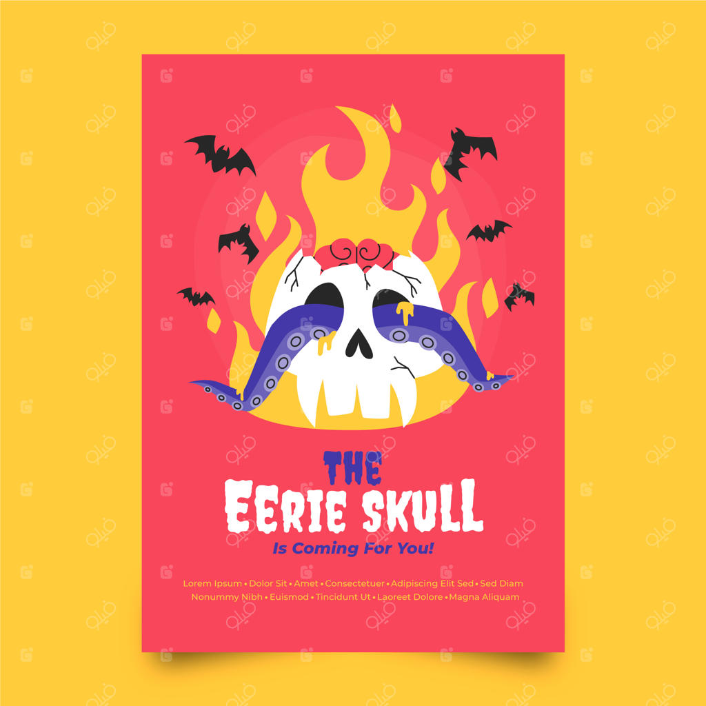 طراحی پوستر هالووین با نقاشی دستی