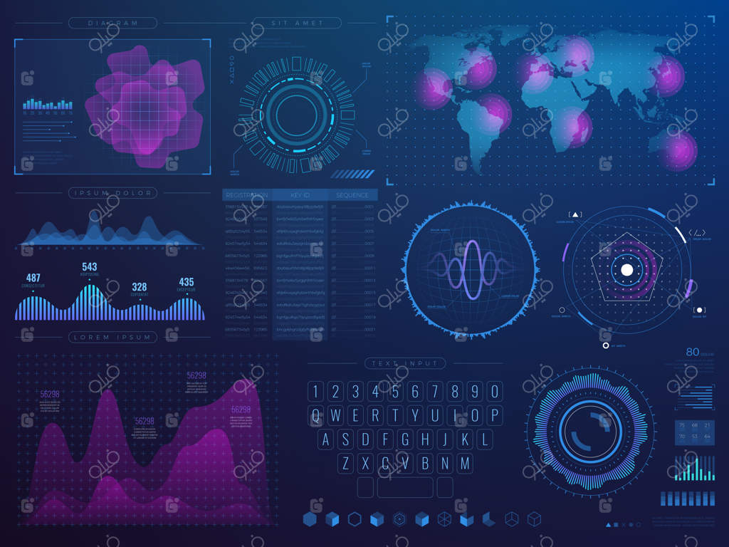 رابط کاربری آینده‌نگر: تکنولوژی پیشرفته با عناصر اینفوگرافیک