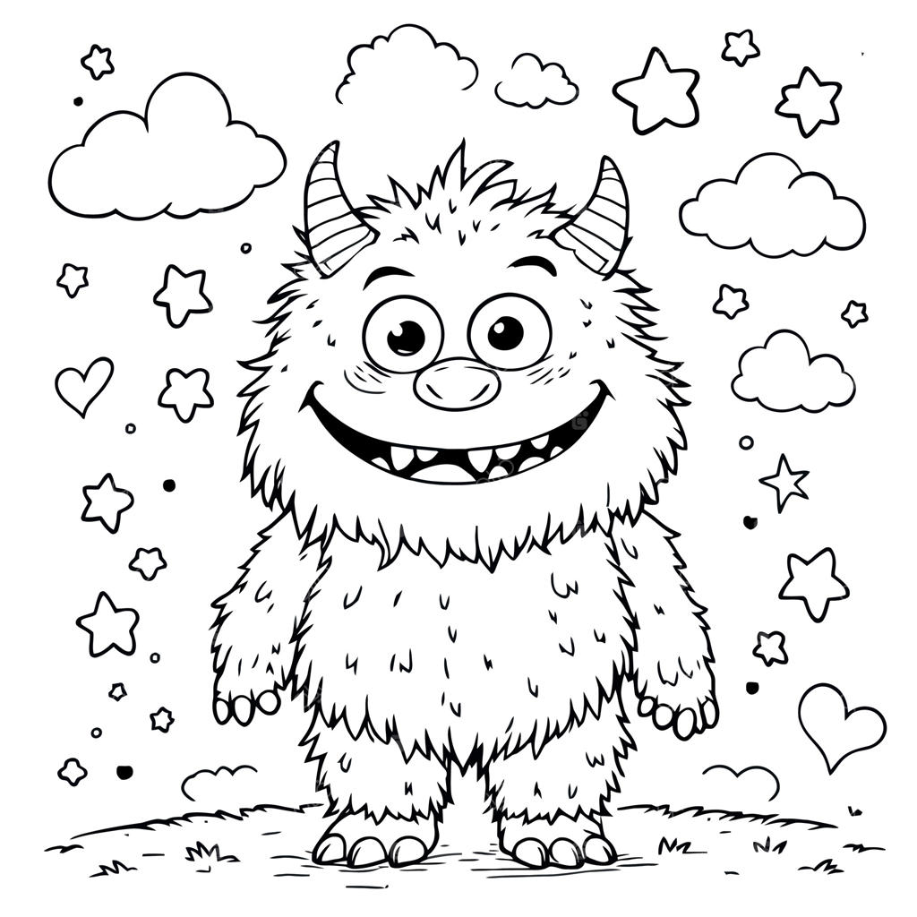 صفحه رنگ‌آمیزی هیولاهای بامزه برای کودکان و بزرگسالان - یک فعالیت خلاقانه و سرگرم‌کننده