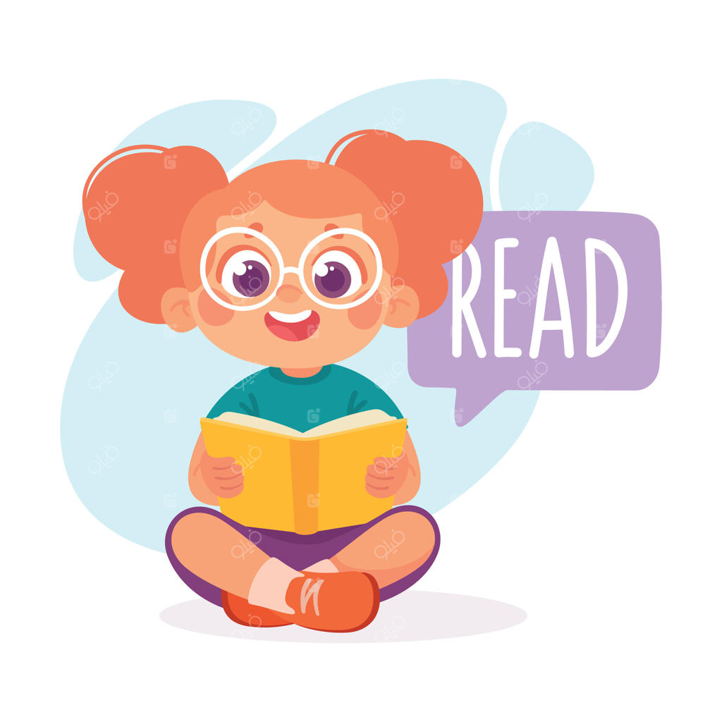 دختر کتاب می‌خواند: مطالعه به همراه کودک - تصویرسازی واژگان فعالیت‌ها