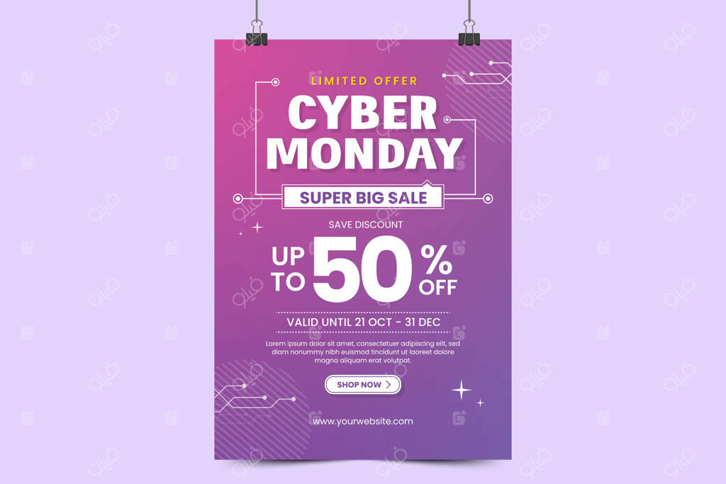 پترن طراحی پوستر یا بروشور برای سایبر ماندی