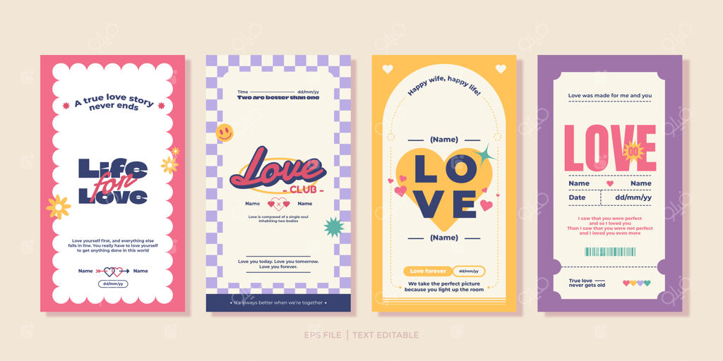 مجموعه وکتور استوری‌های عاشقانه و بامزه اینستاگرام - نسخه ویژه