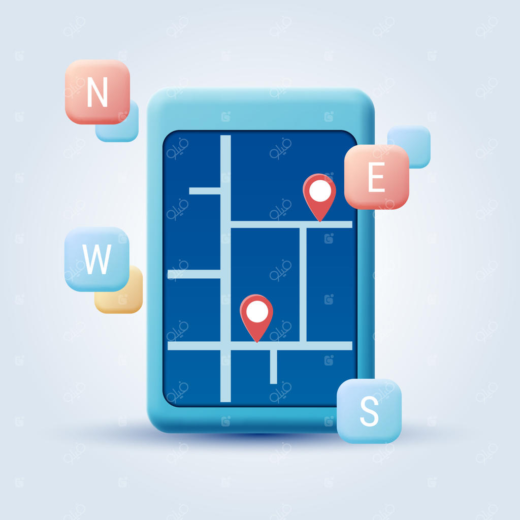 ایلاستریشن مفهومی وکتور به سبک کارتون جهت‌یابی