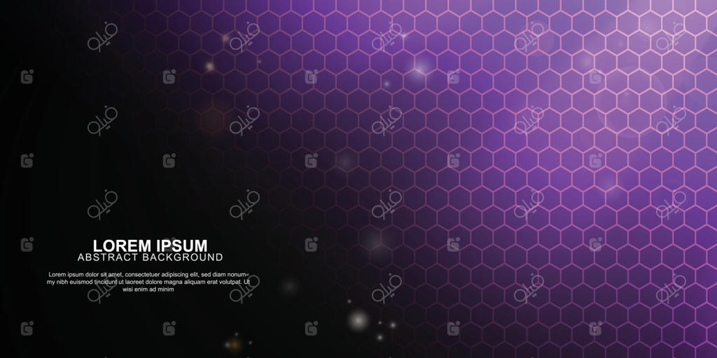 پس‌زمینه فناوری شش‌ضلعی با گرادیانت بنفش