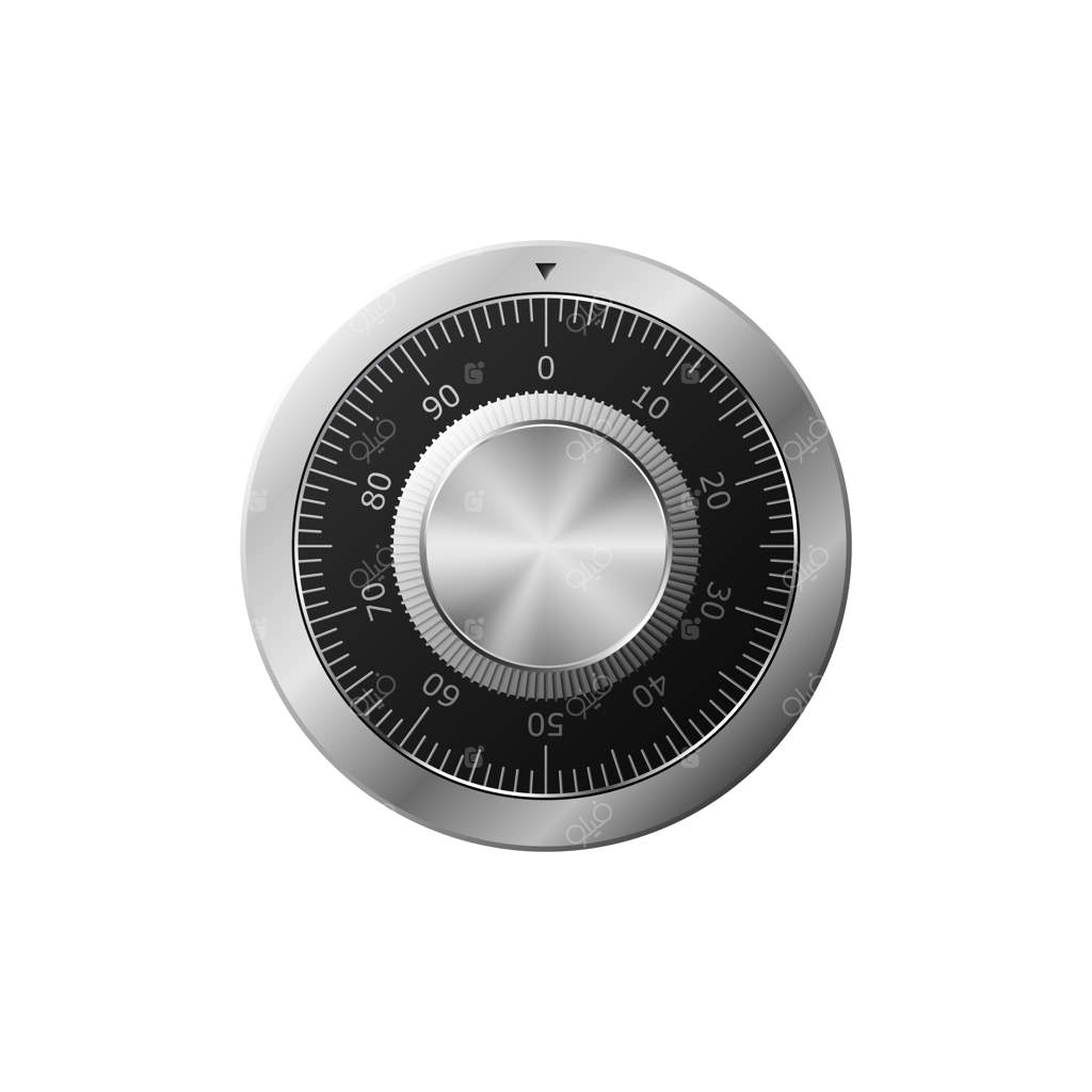 قفل ترکیبی واقع‌گرایانه روی زمینه سفید. امنیت داده‌ها. تصویرسازی