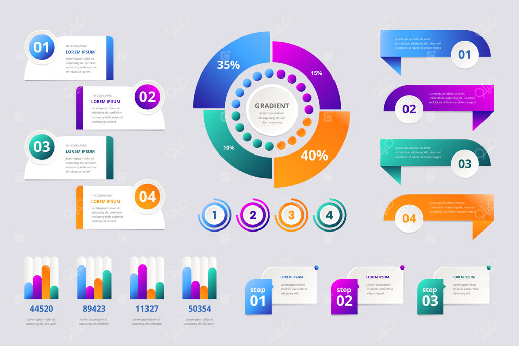 مجموعه عناصر اینفوگرافیک