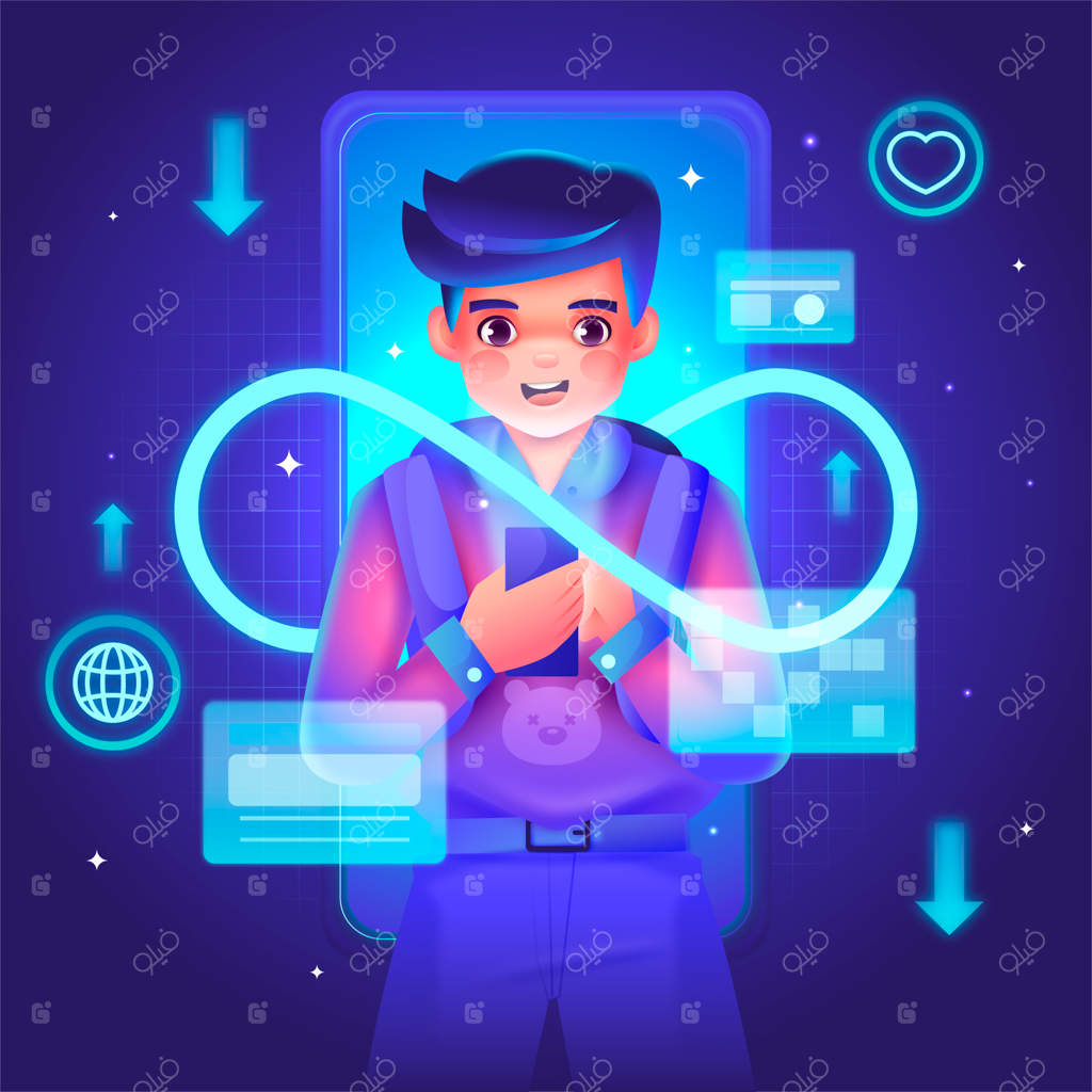 تصویرسازی پیمایش بی‌پایان با گرادیان رنگی