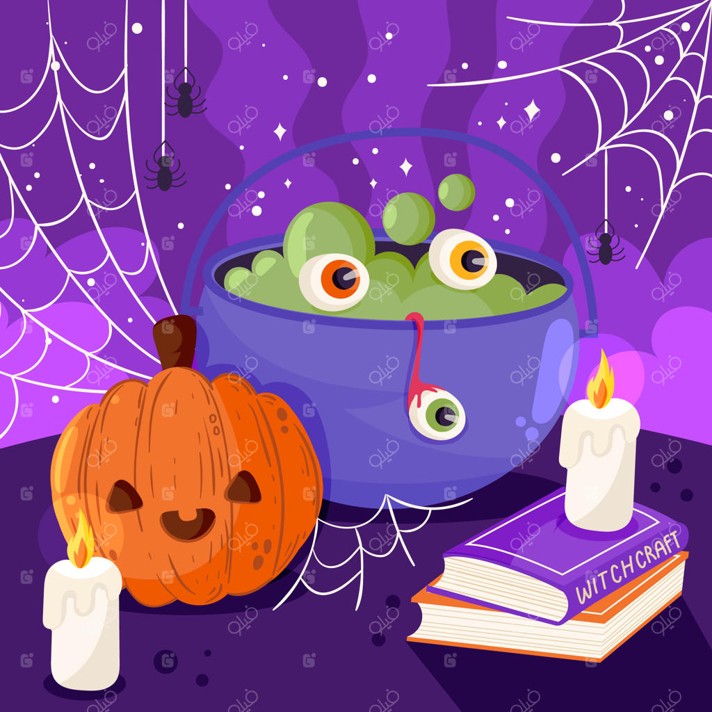 تصویرسازی تخت برای فصل هالووین