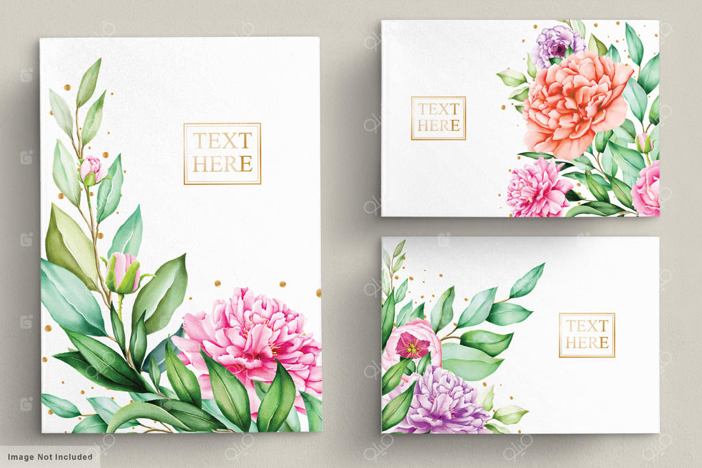 دسته گل‌های زیبا با طراحی آبرنگی