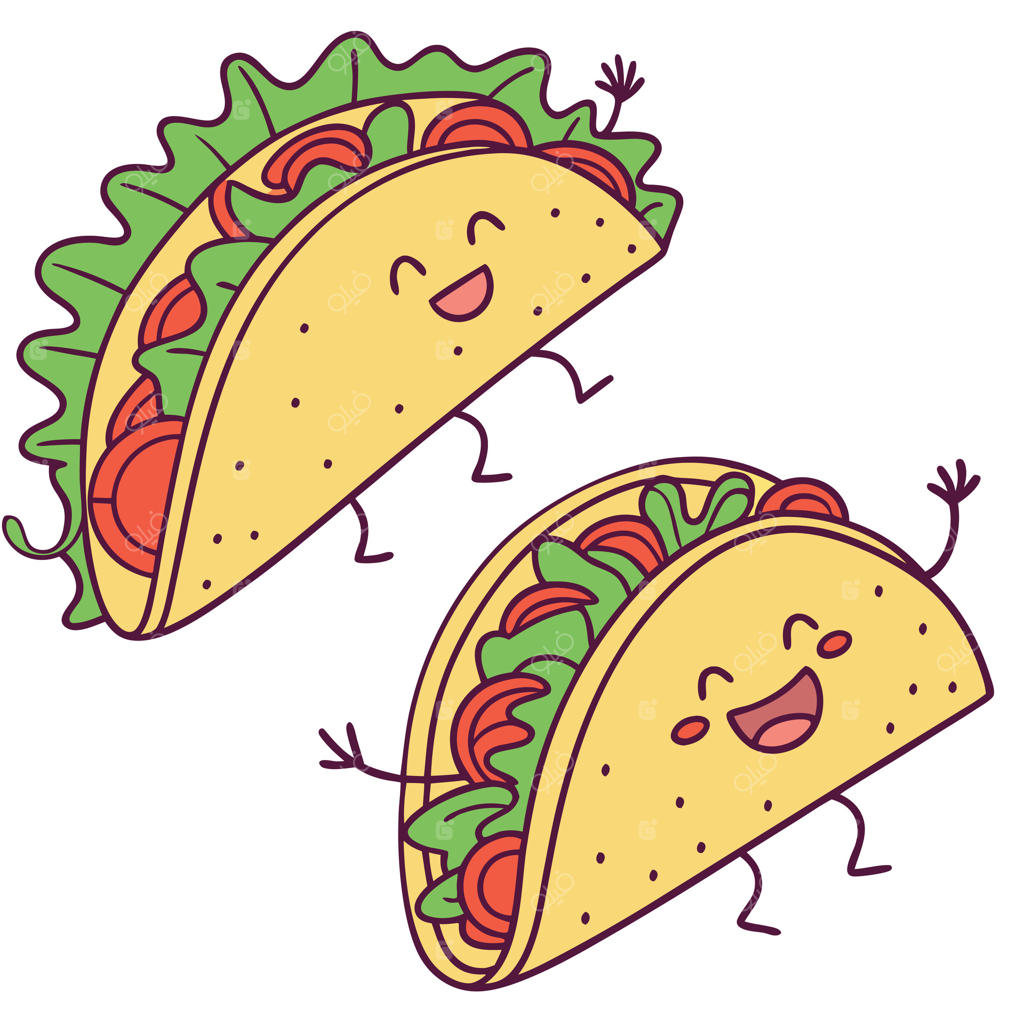 شخصیت‌های کارتونی تاکوی بامزه در پس‌زمینه سفید