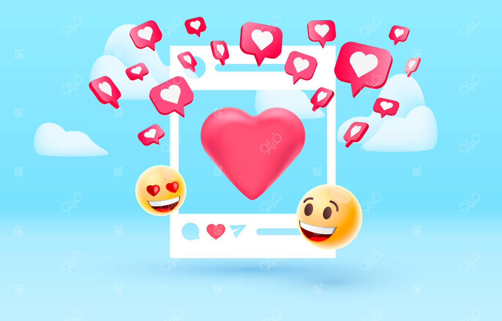 من این یکی را دوست دارم، شبکه‌های اجتماعی برای ارتباط افراد. تصویر برداری