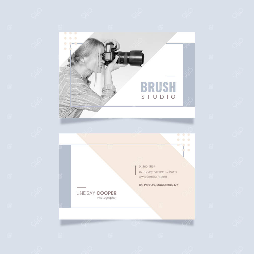 قالب کارت ویزیت انتزاعی با عکس