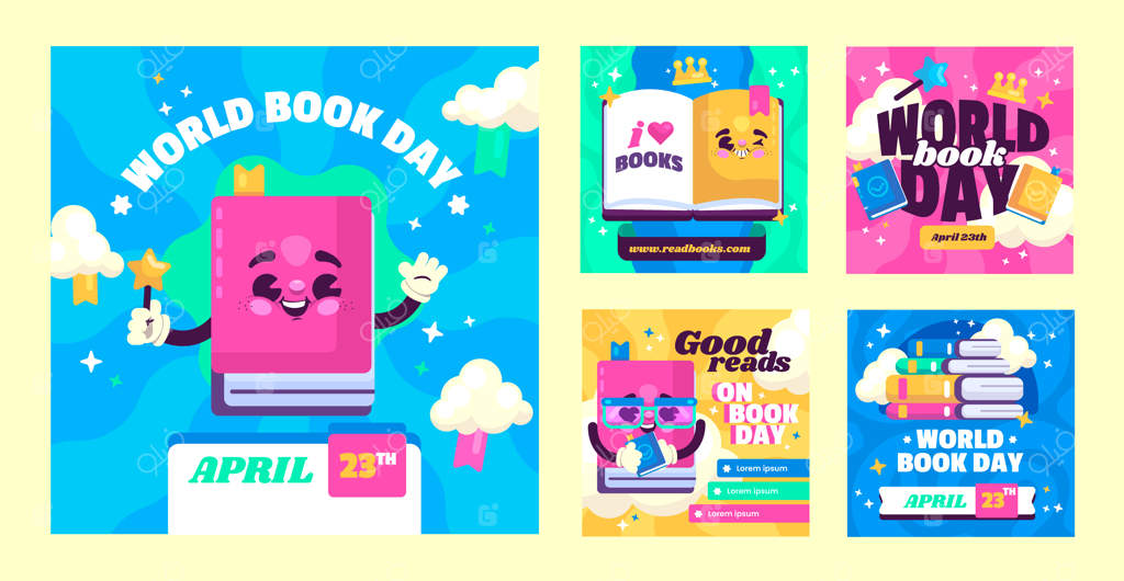 مجموعه پست‌های اینستاگرام روز جهانی کتاب