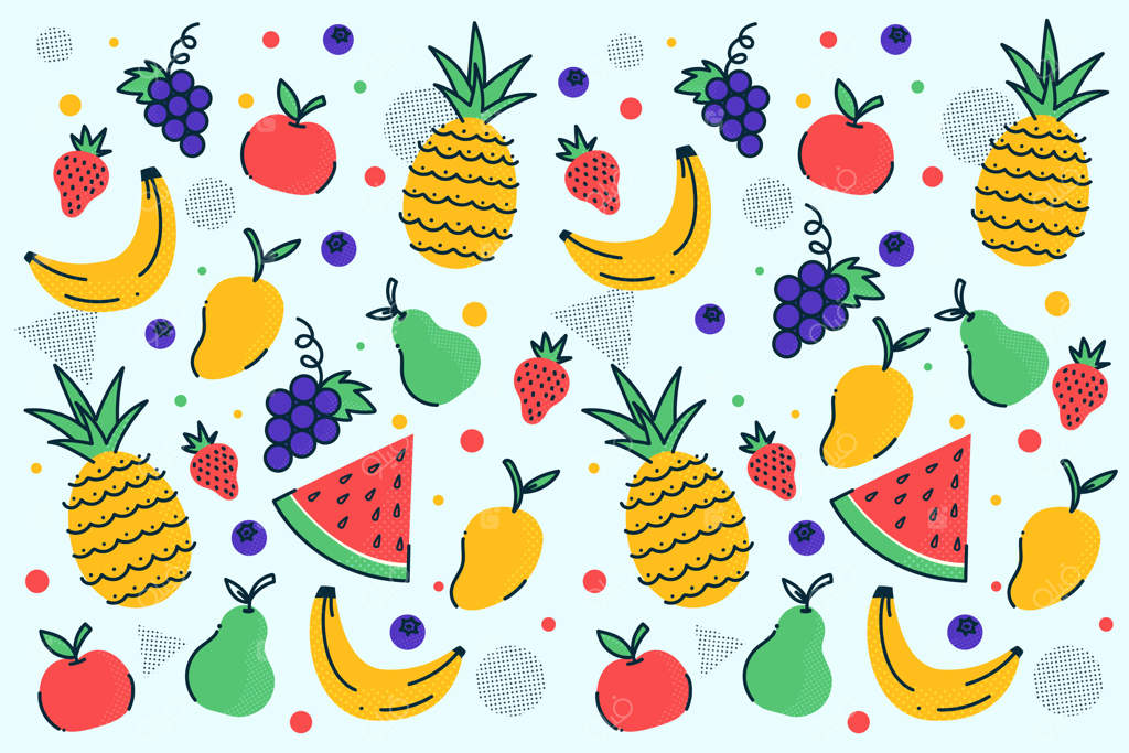 پس‌زمینه‌ای از میوه‌ها و سبزیجات