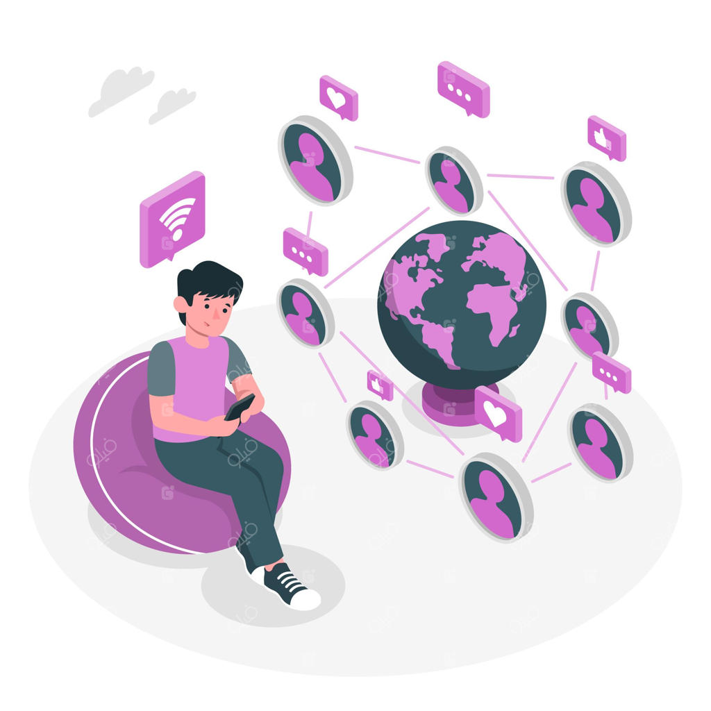 تصویرسازی مفهوم اتصال آنلاین