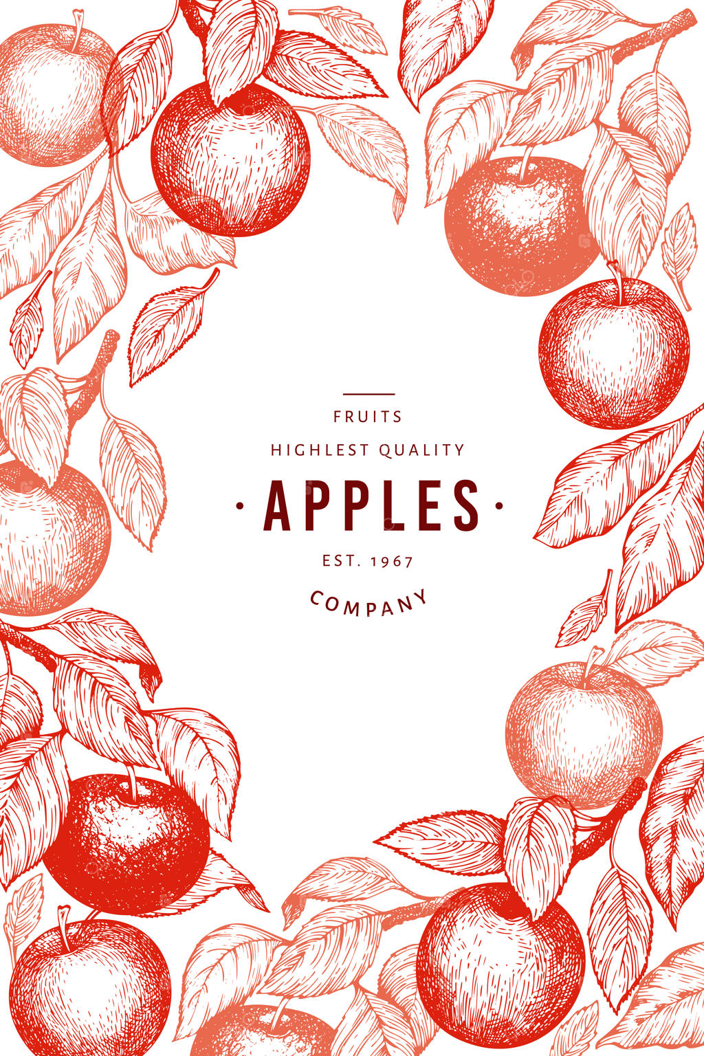 قالب طراحی شاخه‌های سیب.