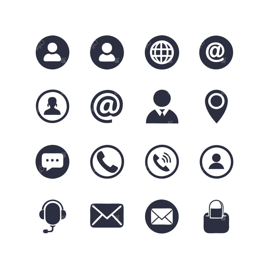 تصویرسازی وکتور مجموعه آیکون‌های تماس