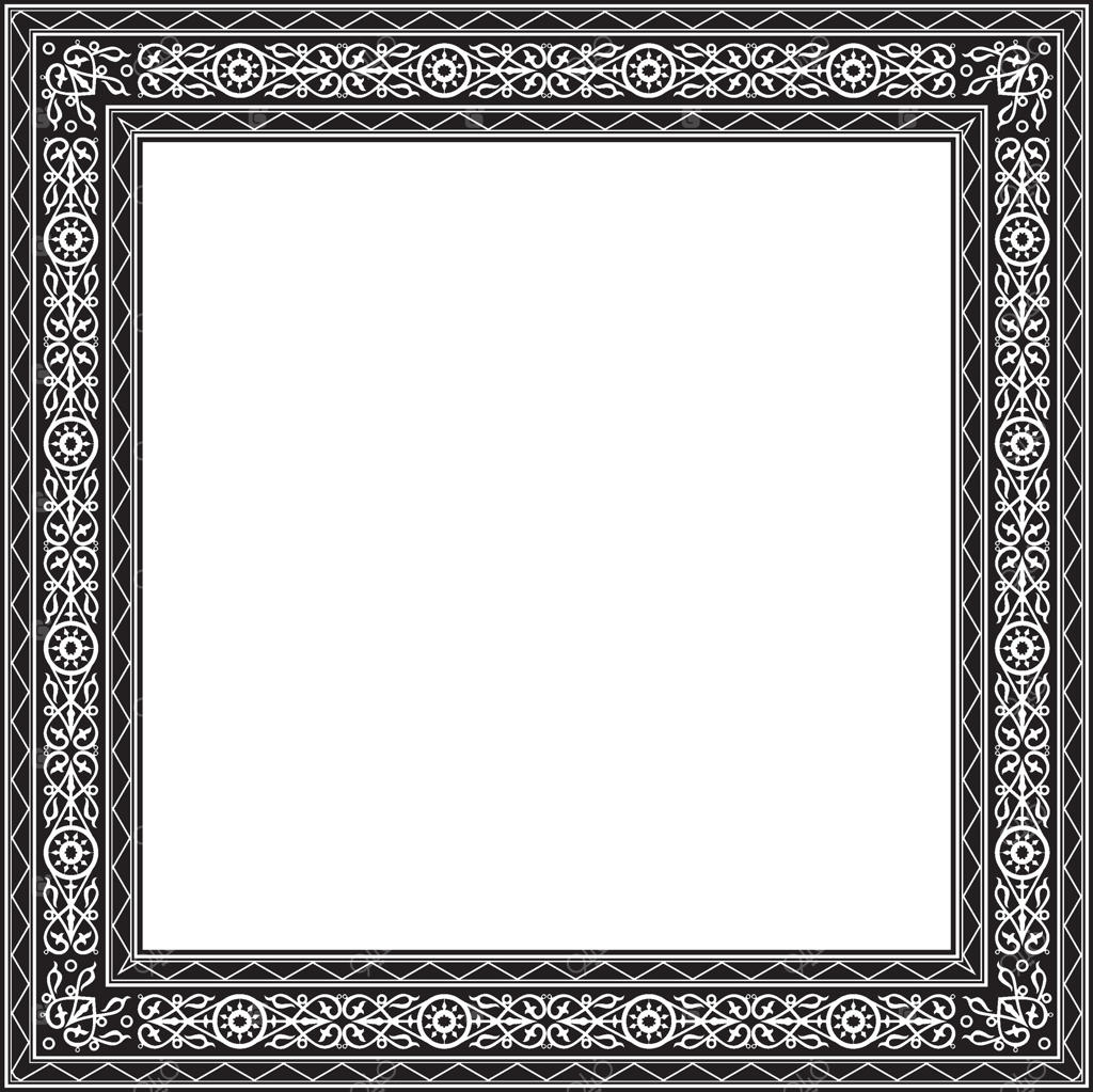 زینت یاکوت با مربع سیاه تک رنگ - حاشیه‌ای بی‌پایان از مردمان شمال شرق دور.