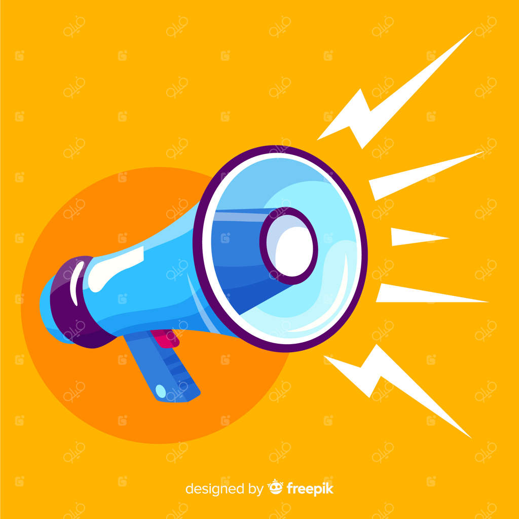 پس‌زمینه مگافون دستی طراحی‌شده