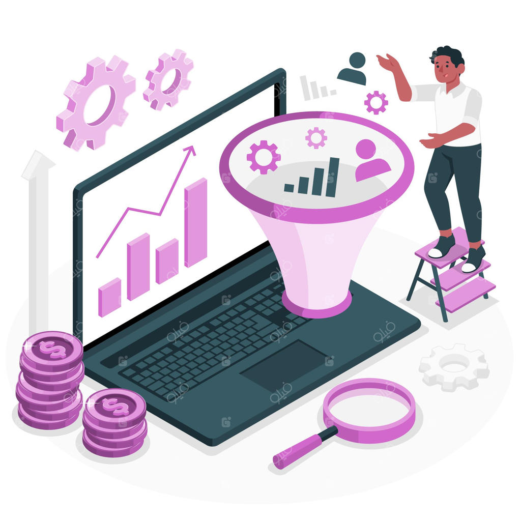 تصویرسازی مفهومی بهینه‌سازی نرخ تبدیل