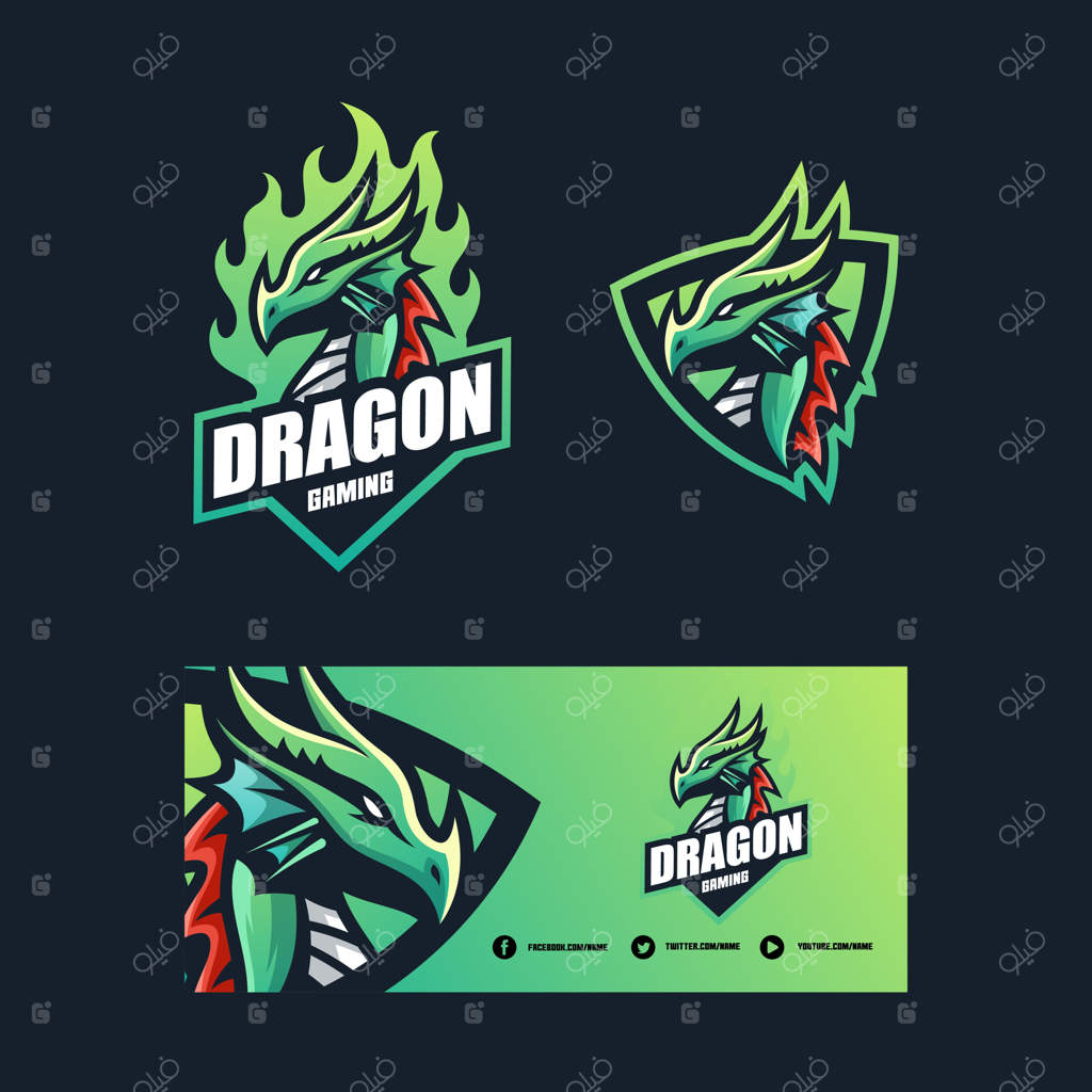 طرح وکتور مفهومی اژدها