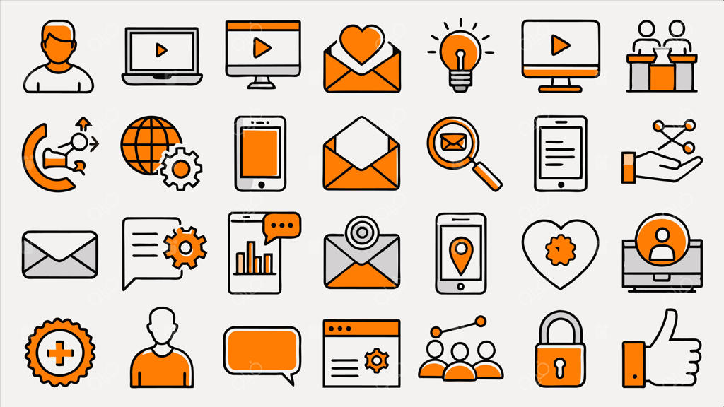 مجموعه آیکون‌ها شامل آیکونی با نوشته ON