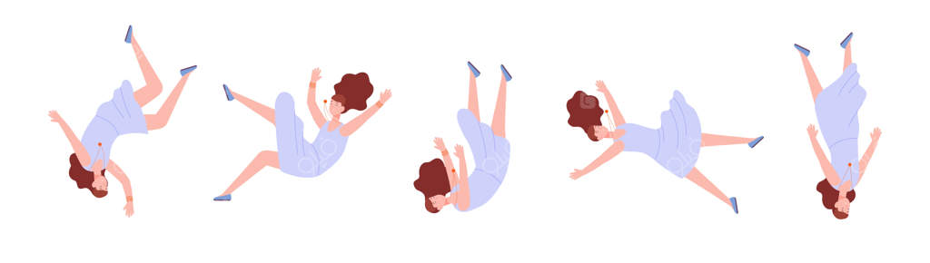 زنی در حال سقوط در رؤیا: دختری افسرده در کابوس‌های سقوط، خشونت و درد، زنی زیبا در فضایی شناور از رؤیاها، ستم، الهه خستگی، سندروم فرسایش - تصویرسازی خیره‌کننده.