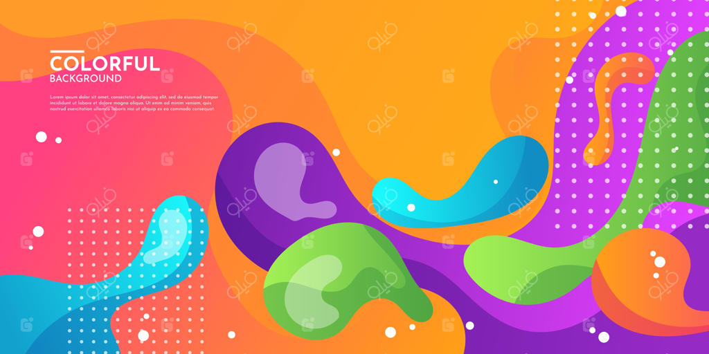 پوستر مدرن با طرح موج رنگی و پس‌زمینه‌ی مایع