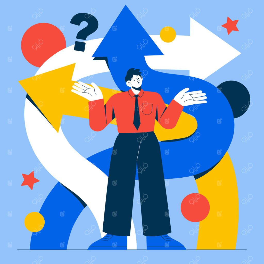 تصویرسازی انتخاب کسب و کار، طراحی با دست