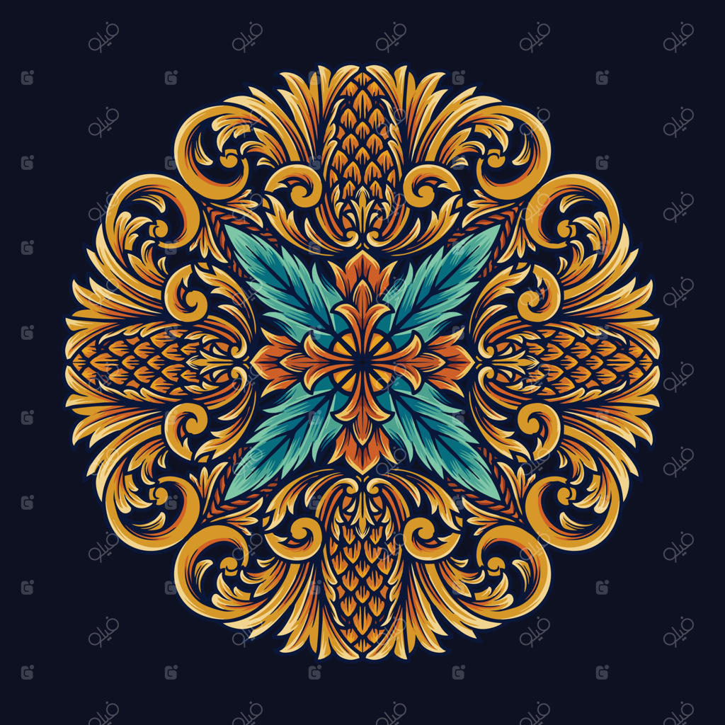 الگوهای تزئینی تابستانی ماندالای آناناسی