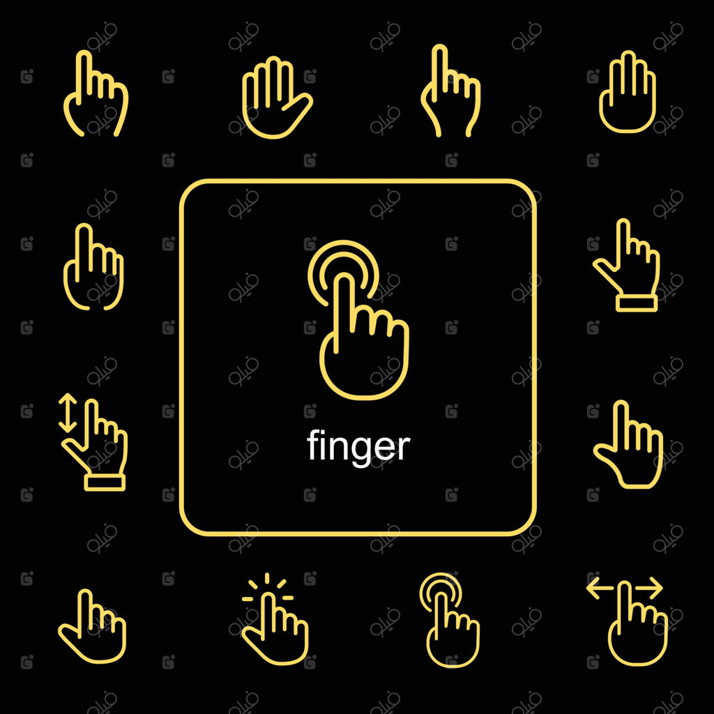 نمادهای وکتور دست با اشکال مختلف