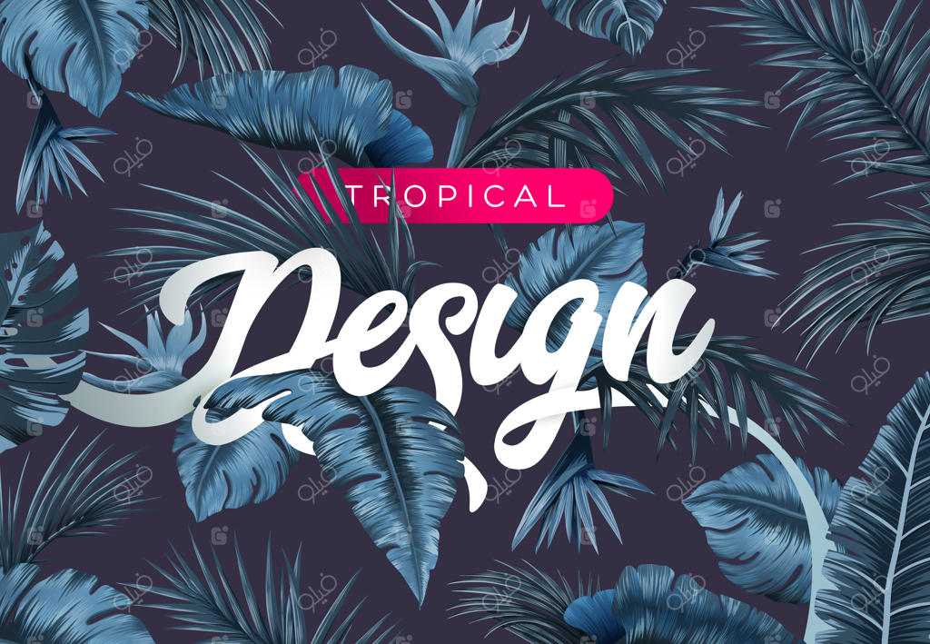 پس‌زمینه گرمسیری روشن با گیاهان جنگلی